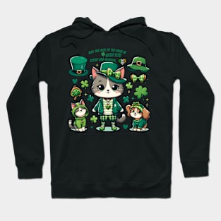 Lucky Feline Friends - St. Patrick’s Day Cat Design Hoodie